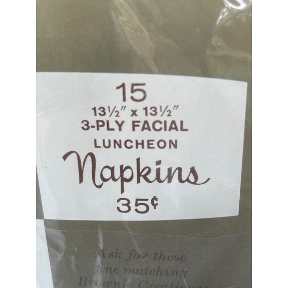 Vintage 15 Rust Craft Luncheon Napkins Flowers Hyacinth Butterfly Estate NEW NOS - Picture 4 of 4